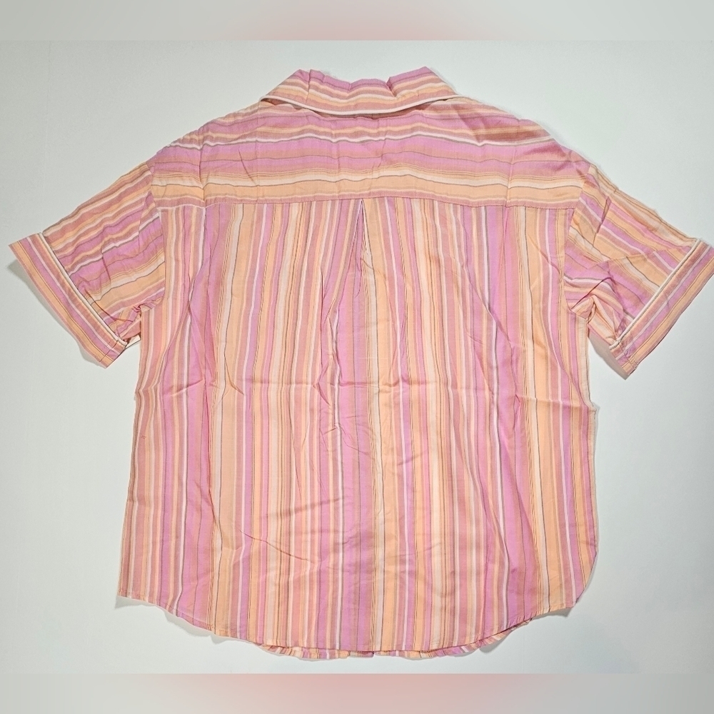 Stars Above Striped Pajamas Shirt & Short Set Multicolor Size Medium - Picture 9 of 14